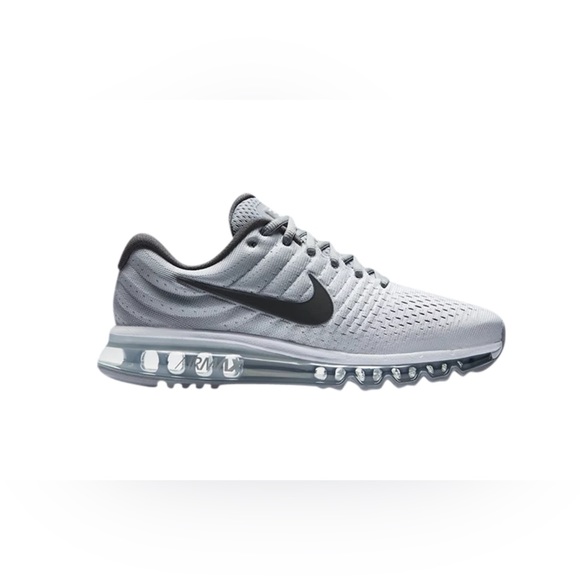 Nike Men’s Air Max 2017 Wolf Grey White Running Shoes 849559 101 - Picture 2 of 3